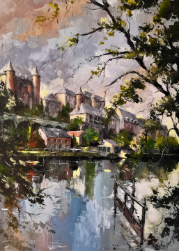 Roger FAGES - la ville depuis la rive droite